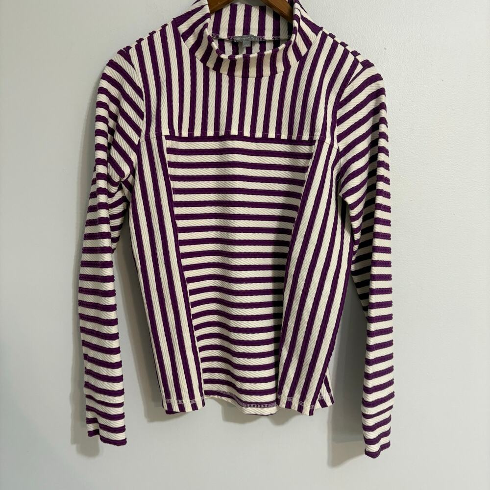 T By Talbots Women's Medium Purple High Neck Blouse